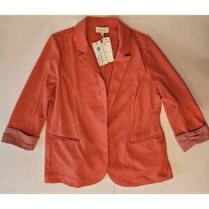 NWT Skies Are Blue Asa Knit Coral Blazer Size L